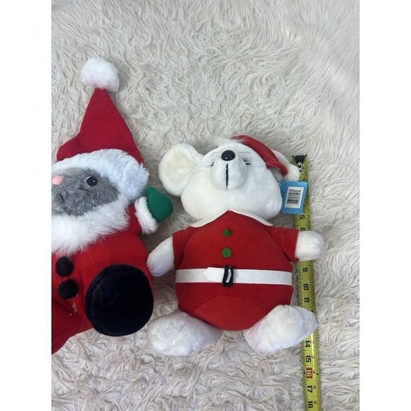 Dakin Fun Farm Vintage 1987 Holiday-Themed Merry Chris-Mouse Plush Toy Set Of 2 - Picture 3 of 12